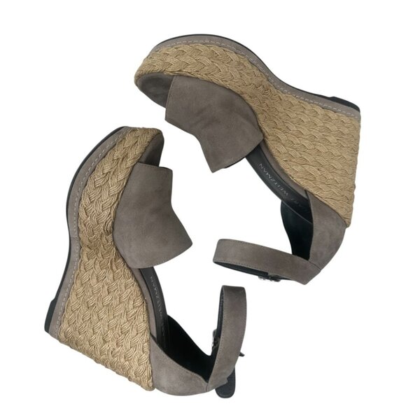 Stuart Weitzman Soho Jute Gal Platform Espadrille Topo Taupe Suede Leather 6.5 - Picture 7 of 14